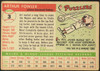 1955 Topps Art Fowler #3 Cincinnati Redlegs RC Fair back of card