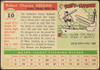 1955 Topps Bob Keegan #10 Chicago White Sox Fair Example B back of card
