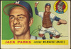 1955 Topps Jack Parks #23 Milwaukee Braves Fair — Example B front of card