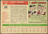 1955 Topps Johnny Podres #25 Brooklyn Dodgers Fair — Example B back of card