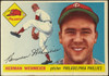 1955 Topps Herm Wehmeier #29 Philadelphia Phillies Low Grade - Creases Example B front of card