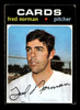 1971 Topps Fred Norman #348 St. Louis Cardinals Good front of card