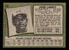 1971 Topps Jose Laboy #132 Montreal Expos Good back of card