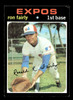 1971 Topps Ron Fairly #315 Montreal Expos VG front of card