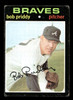 1971 Topps Bob Priddy #147 Atlanta Braves Low Grade - Creases front of card