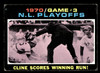 1971 Topps NL Playoffs Game 3 #201 Cline Scores Winning Run Good front of card