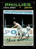 1971 Topps Chris Short #511 Philadelphia Phillies Low Grade - Creases front of card