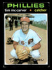 1971 Topps Tim McCarver #465 Philadelphia Phillies Good front of card