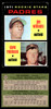 1971 Topps Jim Williams, Dave Robinson #262 San Diego Padres Rookie Stars RC VG front and back of card