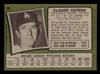 1971 Topps Claude Osteen #10 Los Angeles Dodgers Good back of card