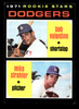 1971 Topps Bobby Valentine, Mike Strahler #188 Los Angeles Dodgers Rookie Stars RC VG front of card