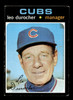 1971 Topps Leo Durocher #609 Chicago Cubs HOF VG front of card
