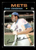 1971 Topps Donn Clendenon #115 New York Mets Low Grade - Creases — Example B front of card