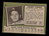 1971 Topps Sandy Vance #34 Los Angeles Dodgers RC VG — Example B back of card