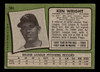 1971 Topps Ken Wright #504 Kansas City Royals VG back of card