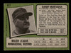 1971 Topps Danny Murtaugh #437 Pittsburgh Pirates VG back of card