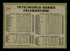 1971 Topps 1970 World Series Celebration #332 World Series VG back of card