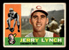 1960 Topps Jerry Lynch #198 Cincinnati Reds Low Grade - Creases — Example A front of card