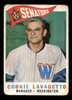 1960 Topps Cookie Lavagetto #221 Washington Senators Low Grade - Creases front of card