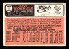 1966 Topps Dave Wickersham #58 Detroit Tigers VG back of card