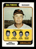 1974 Topps Earl Weaver #306 Baltimore Orioles HOF VG front of card