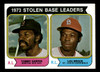 1974 Topps Tommy Harper, Lou Brock #204 1973 Stolen Base Leaders HOF Low Grade - Creases front of card