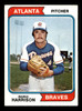 1974 Topps Roric Harrison #298 Atlanta Braves VG front of card