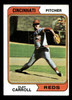 1974 Topps Clay Carroll #111 Cincinnati Reds Low Grade - Creases front of card