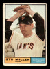 1961 Topps Stu Miller #72 San Francisco Giants Low Grade - Creases front of card