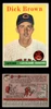 1958 Topps Dick Brown #456 Cleveland Indians VG front and back of card