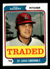 1974 Topps Traded Pete Richert #348T St. Louis Cardinals VG front of card