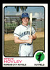 1973 Topps Steve Hovley #282 Kansas City Royals Low Grade - Creases front of card