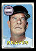 1969 Topps Lum Harris #196 Atlanta Braves VG-EX front of card
