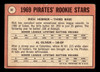 1969 Topps Richie Hebner / Al Oliver #82 Pirates Rookies RC VG-EX back of card