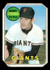 1969 Topps Bobby Etheridge #604 San Francisco Giants High Number Low Grade - Trimmed front of card