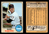 1968 Topps Frank Kostro #44 Minnesota Twins VG-EX front and back of card