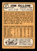 1968 Topps Jim Ollom #91 Minnesota Twins RC VG back of card