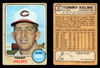 1968 Topps Tommy Helms #405 Cincinnati Reds VG-EX front and back of card