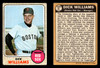 1968 Topps Dick Williams #87 Boston Red Sox HOF VG-EX front and back of card