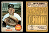 1968 Topps Jake Gibbs #89 New York Yankees VG front and back of card