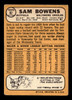 1968 Topps Sam Bowens #82 Baltimore Orioles Low Grade - Creases back of card
