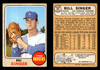 1968 Topps Bill Singer #249 Los Angeles Dodgers VG-EX front and back of card