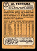 1968 Topps Al Ferrara #34 Los Angeles Dodgers VG back of card