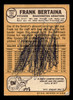 1968 Topps Frank Bertaina #131 Washington Senators Poor back of card