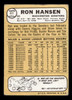 1968 Topps Ron Hansen #411 Washington Senators VG-EX back of card