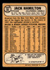 1968 Topps Jack Hamilton #193 California Angels Low Grade - Creases back of card