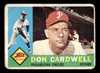 1960 Topps Don Cardwell #384 Philadelphia Phillies VG front of card