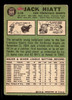 1967 Topps Jack Hiatt #368 San Francisco Giants Low Grade - Creases - Back