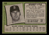 1971 Topps Sparky Lyle #649 Boston Red Sox High Number Low Grade - Creases - Back