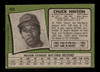 1971 Topps Chuck Hinton #429 Cleveland Indians Low Grade - Creases - Back
